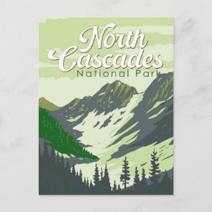 Nationalpark Nord Cascades - Illustration Postkarte