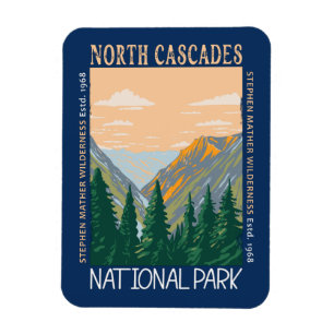 Nationalpark North Cascades Vintag in Schwierigkei Magnet