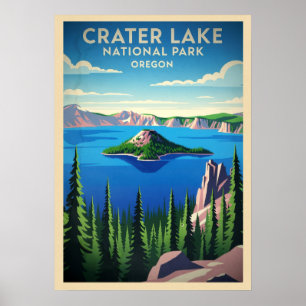 Nationalpark Oregon Krater V01 Poster