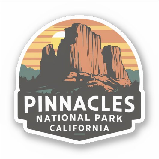Nationalpark Pinnacles Emblem Aufkleber (Vorderseite)