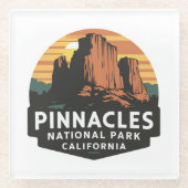 Nationalpark Pinnacles Emblem Glasuntersetzer (Vorderseite)