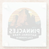 Nationalpark Pinnacles Emblem Glasuntersetzer (Rückseite)