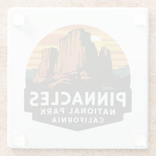 Nationalpark Pinnacles Emblem Glasuntersetzer (Rückseite)