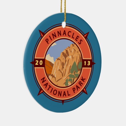 Nationalpark Pinnacles Emblem Keramik Ornament (Rechts)