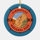 Nationalpark Pinnacles Emblem Keramik Ornament (Vorne)