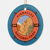 Nationalpark Pinnacles Emblem Keramik Ornament (Links)