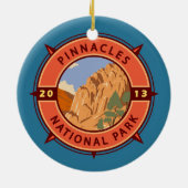 Nationalpark Pinnacles Emblem Keramik Ornament (Hinten)