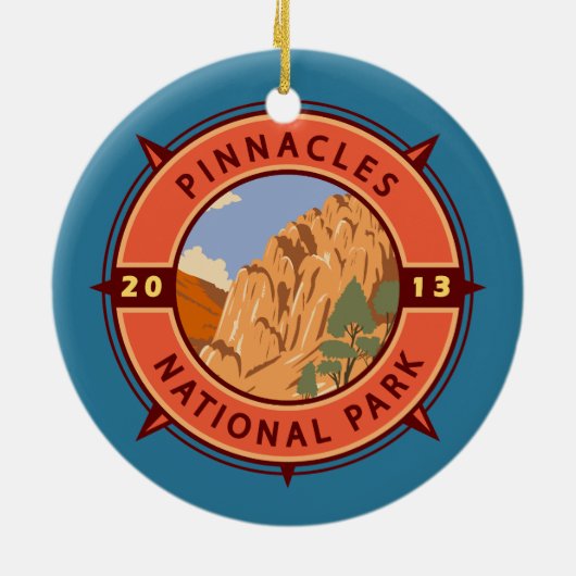 Nationalpark Pinnacles Emblem Keramik Ornament (Hinten)