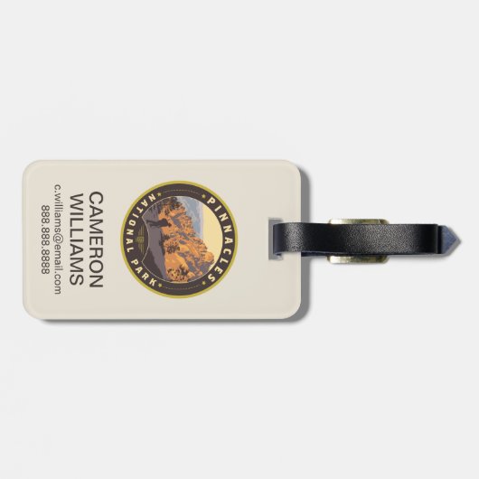 Nationalpark Pinnacles Gepäckanhänger (Rückseite horizontal)