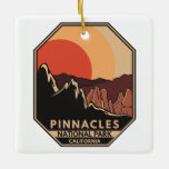 Nationalpark Pinnacles Keramikornament<br><div class="desc">Pinnacles Vektorgrafik Design. Der Park ist ein amerikanischer Nationalpark,  der eine bergige Gegend östlich des Salinatals in Zentralkalifornien schützt.</div>