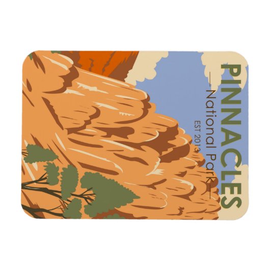 Nationalpark Pinnacles Vintag Magnet (Horizontal)