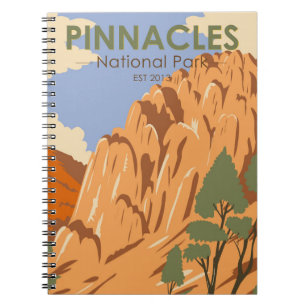 Nationalpark Pinnacles Vintag Notizblock
