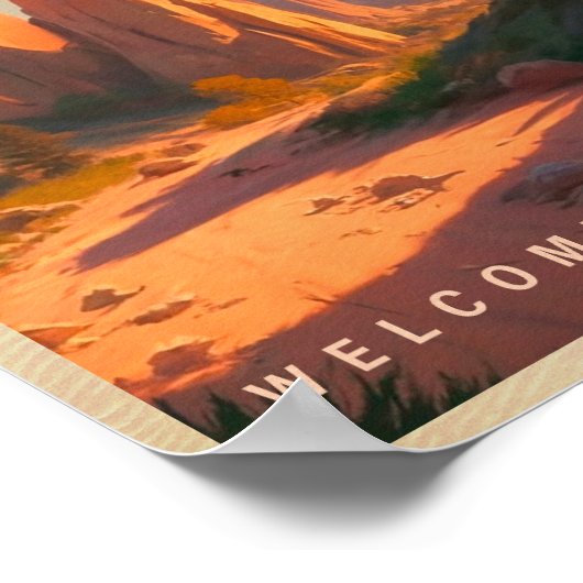 Nationalpark Pinnacles Vintag Poster (Ecke)