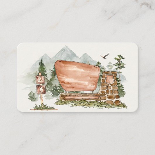 Nationalpark Platzkarte Geburtstag oder Babydusche (Vorderseite)