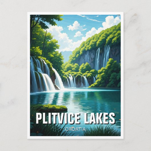 Nationalpark Plitvice Seen Kroatia Postkarte (Vorderseite)