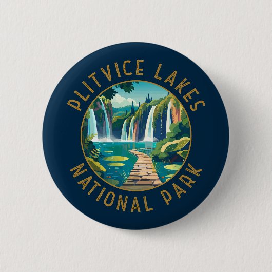Nationalpark Plitvice Seen Kroatien Not leidend Button (Vorderseite)