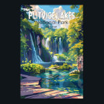 Nationalpark Plitvicer Seen Kroatien Poster<br><div class="desc">Plitvice Lakes Vektorgrafik Design. Die Seen des Parks werden durch natürliche Travertindämme voneinander getrennt, die durch Wasser entstehen, das in dünnen Schichten über Schwellenwerten fließt.</div>