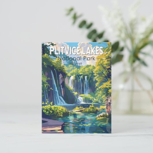 Nationalpark Plitvicer Seen Kroatien Postkarte (Stehend Vorderseite)