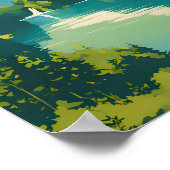 Nationalpark Plitvicer Seen Traditionelle Reise Poster (Ecke)