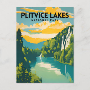 Nationalpark Plitvicer Seen Traditionelle Reise Postkarte