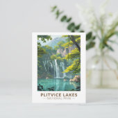 Nationalpark Plitvicer Seen Vintag Postkarte (Stehend Vorderseite)