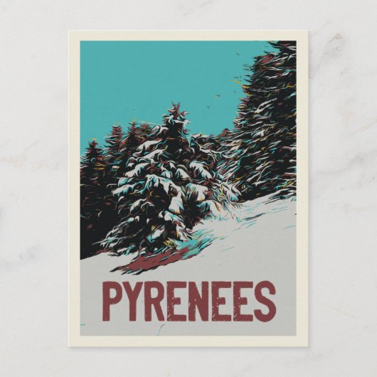 Nationalpark Pyrenäen mit Schnee, Frankreich Postkarte (Vorderseite)
