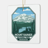 Nationalpark Rainier Minimal Retro Emblem Keramikornament (Links)