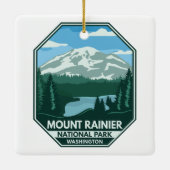 Nationalpark Rainier Minimal Retro Emblem Keramikornament (Rückseite)