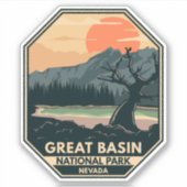 Nationalpark Retro-Emblem des Great Basin Aufkleber (Vorderseite)
