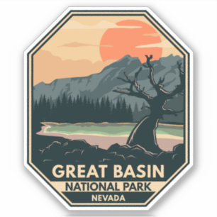 Nationalpark Retro-Emblem des Great Basin Aufkleber