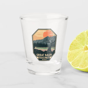 Nationalpark Retro-Emblem des Great Basin Schnapsglas