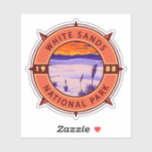 Nationalpark Retro Kompass Emblem Aufkleber (Blatt)