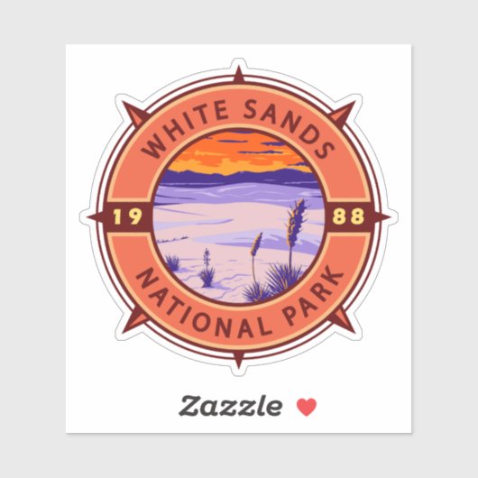 Nationalpark Retro Kompass Emblem Aufkleber (Blatt)