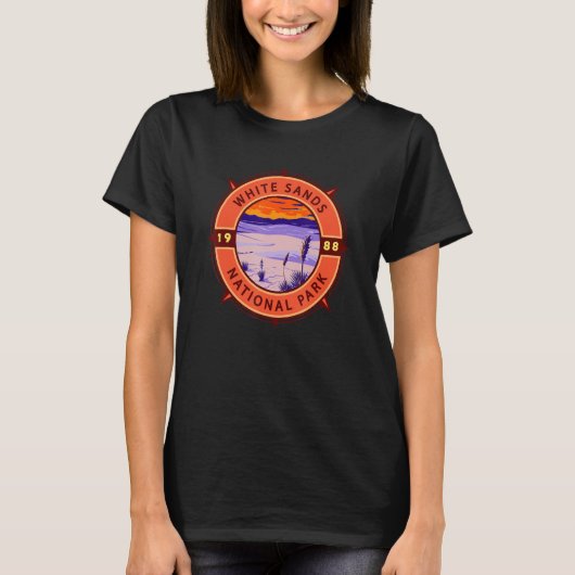 Nationalpark Retro Kompass Emblem T-Shirt (Vorderseite)