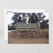 Nationalpark Rocky Mountains, CO, Eintrittsschild Postkarte (Vorne/Hinten)