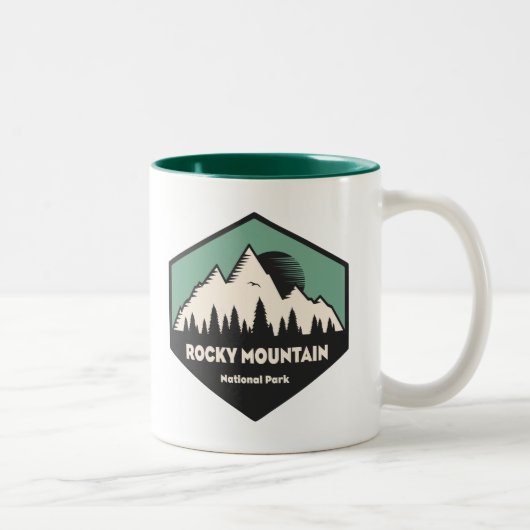 Nationalpark Rocky Mountains Zweifarbige Tasse (Rechts)
