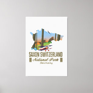 Nationalpark Sächsische Schweiz Deutschland Karte Leinwanddruck