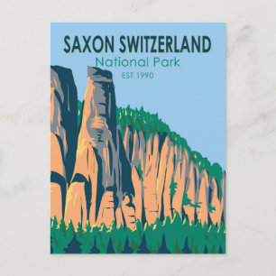 Nationalpark Sächsische Schweiz Deutschland Vintag Postkarte