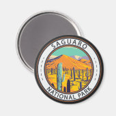 Nationalpark Saguaro Cacti im Frühjahr Abzeichen Magnet (Vorderseite/Rückseite)