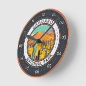Nationalpark Saguaro Cacti im Frühjahr Abzeichen Runde Wanduhr (Winkel)