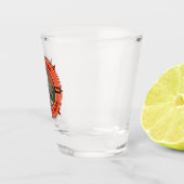 Nationalpark Saguaro Coyote Retro Kompass Emblem Schnapsglas (Rechts)