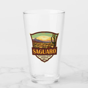 Nationalpark Saguaro Illustration Retro Glas