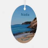Nationalpark Sand Beach Blue Acadia Ornament Aus Metall (Vorderseite Rechts)