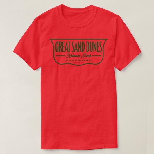 Nationalpark-Schild "Great Sand Dunes" T-Shirt (Design vorne)