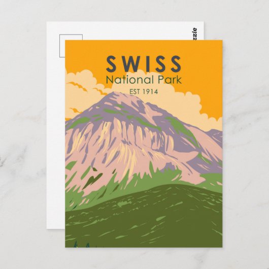 Nationalpark Schweiz Vintag Postkarte (Vorne/Hinten)