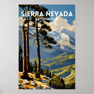 Nationalpark Sierra Nevada Vintag Poster