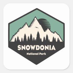Nationalpark Snowdonia Quadratischer Aufkleber