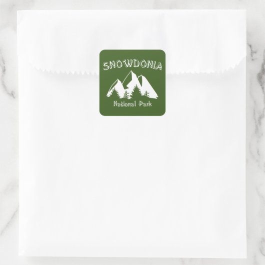 Nationalpark Snowdonia Quadratischer Aufkleber (Tasche)