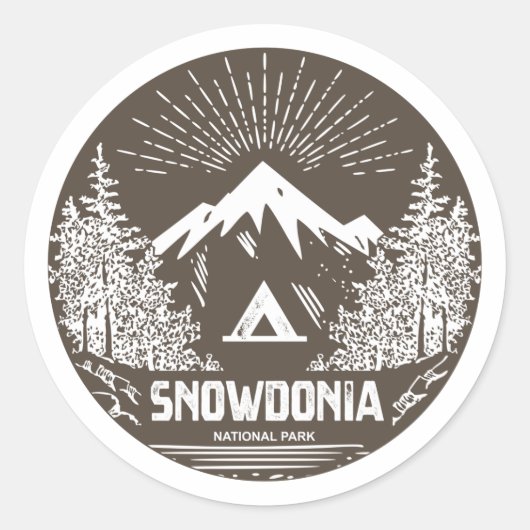 Nationalpark Snowdonia Runder Aufkleber (Vorderseite)