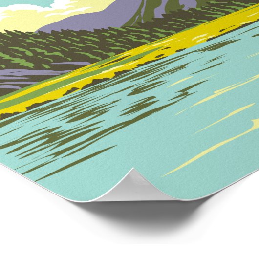 Nationalpark Stelvio - Italien Art Deco Poster (Ecke)